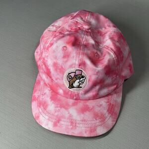 Buc ees Youth Childs Hat Pink Tie Dye Cap UPF 50+ Stretch Beach Swim Beaver